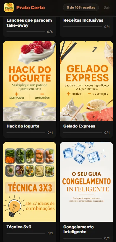Área de membros Prato Certo 3