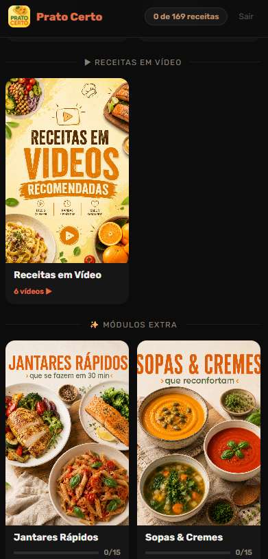 Área de membros Prato Certo 4