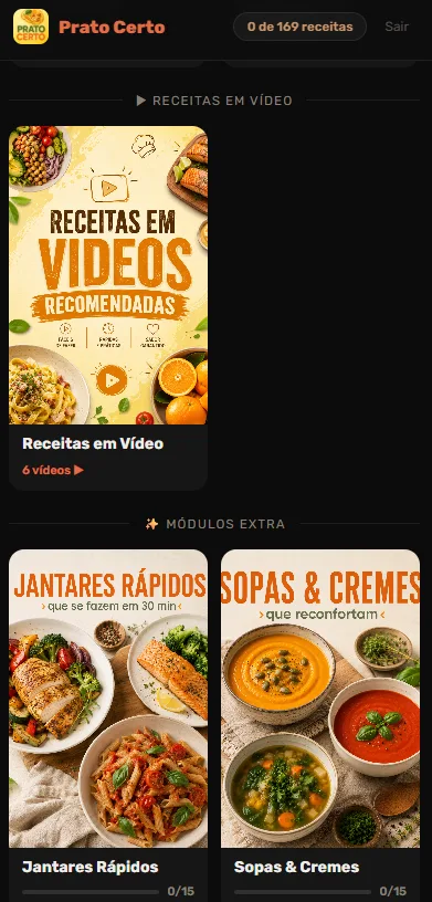 Área de membros Prato Certo 4