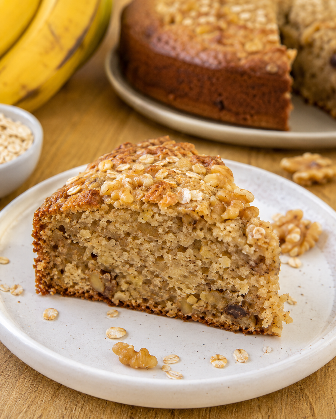 Bolo de banana e aveia
