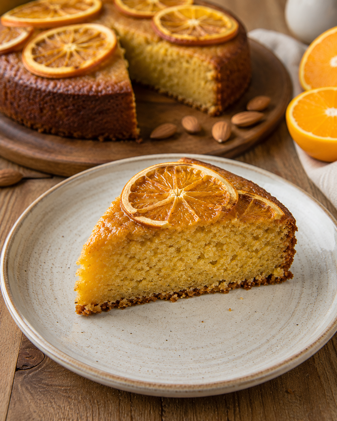 Bolo de laranja com amêndoa