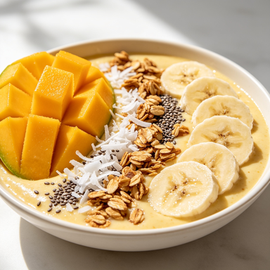 Smoothie bowl de mango e banana